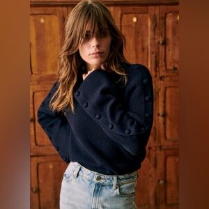 Sezane Navy Blue Adel Sweater